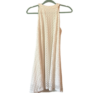 Elegant White crochet Vintage Dress from Roxberi size M